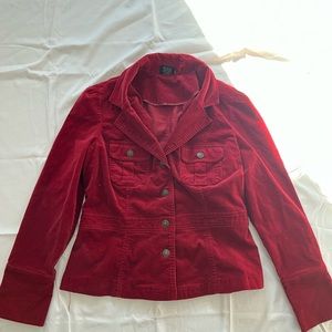 JKLA California Red Corduroy Women’s Button Up Jacket- Medium